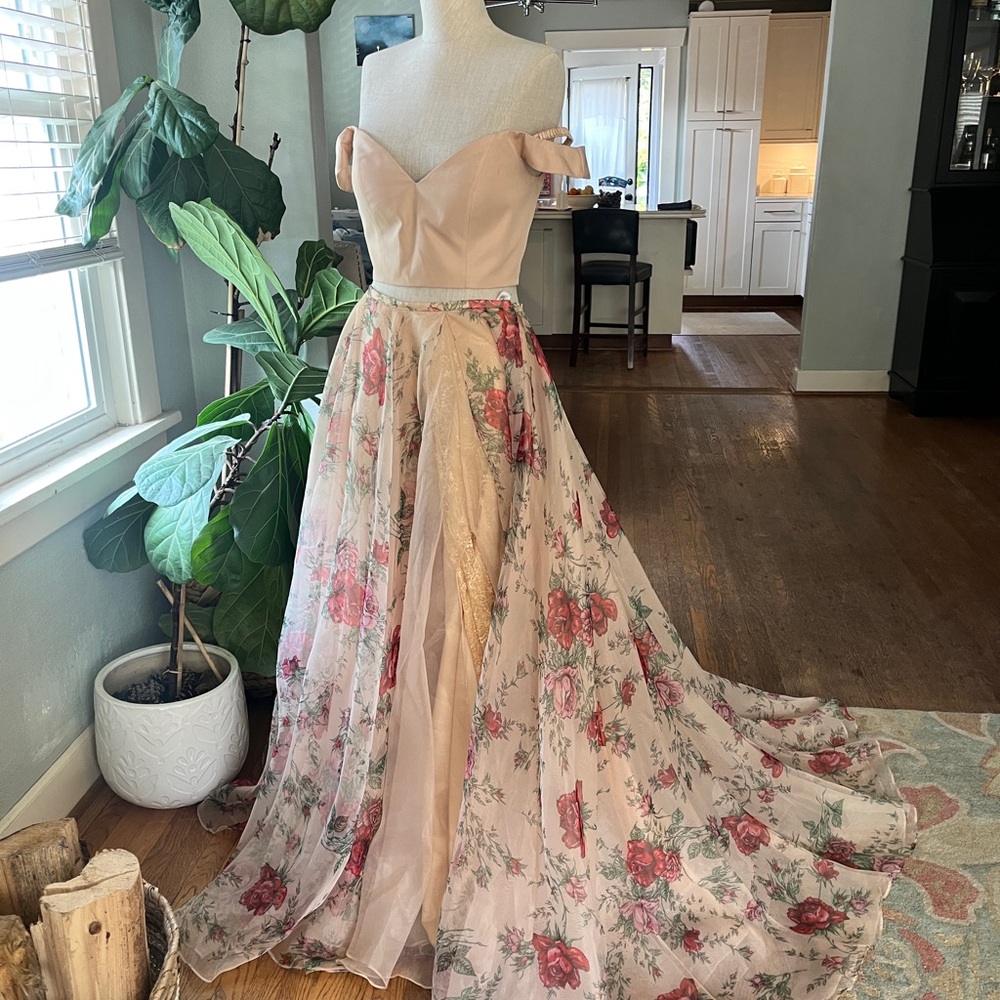 Sherri Hill 51214 2 pc Floral Off-Shoulder Gown
